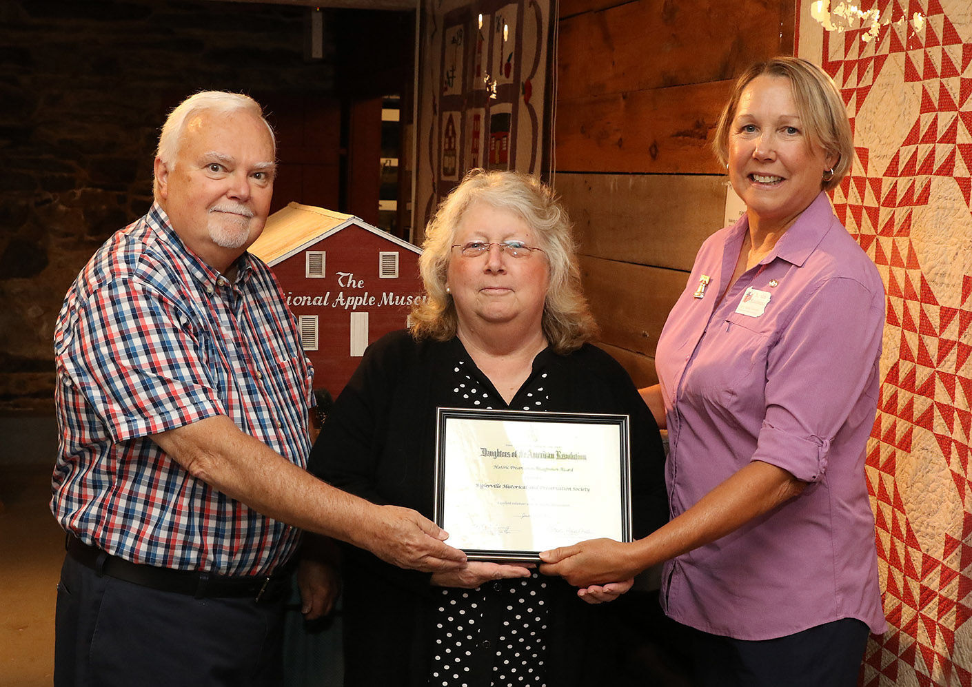 Award presented to Biglervile Historical Society